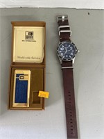 Men’s Seiko  watch and vintage lighter