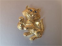 Vtg cat brooch