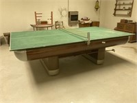 Vintage Pool Table with Ping Pong Table Top