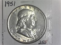 1951 Franklin Half Dollar