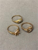 (3) 10K Ladies Rings