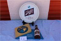 Schlitz Tray and Plastic Sign
