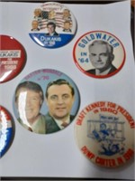 Lot of Political Button Pins to Include Carter,