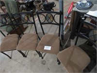 Black Rod Chairs w/ brown cushions (4)