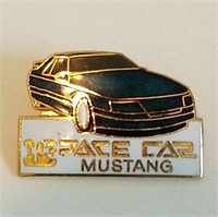 VINTAGE RACE CAR MUSTANG PIN PINBACK STRUTT YUR