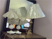 Lamp, vintage milk glass hobbit lamps