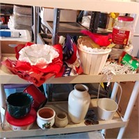 Lot of Decorations And Plastic Shelves