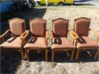 4 Wheeled Wood Chairs