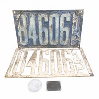 Illinois 1913 License Plate Set & Matching Disc