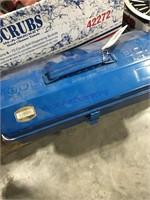 Blue tool box, new--14" long
