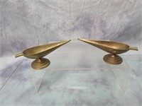 Two Brass Aladdin's Lamp Ash Trays