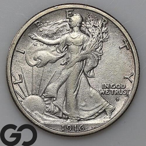 1916-D Walking Liberty Half Dollar, AU++ Bid: 430