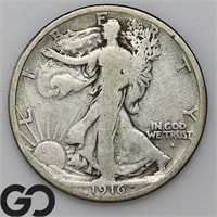 1916-S Walking Liberty Half Dollar, VG Bid: 130