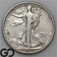 1918-S Walking Liberty Half Dollar, XF+ Bid: 120