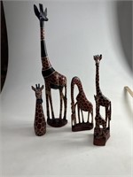 Folk Art Hand Painted Giraffes