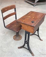 1920s Heywood Eclipse School Desk and Chair