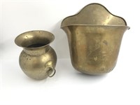 VINTAGE BRASS PLANTER AND VASE