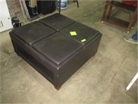 3'x3' leather hassock