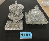 Assorted Dishes, 2 Covered, 2 Ash Trays