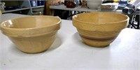 Pair Yellow Ware Mixing Bowls