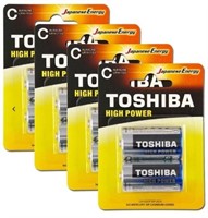 8pc Toshiba Alkaline C Battery 1.5V,  2025