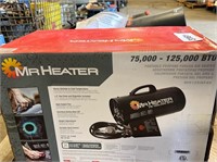 Mr. Heater 75,000 to 125,000 BTU LP heater, new