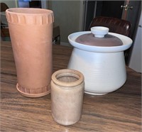 Vtg. Ceramic Wine Chiller, Cookie Jar & Jam Jar