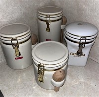 Vintage Porcelain Counter Top Storage Comtainers