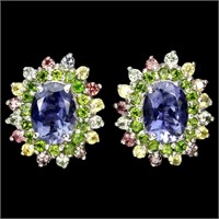 Natural Chrome Diopside Sapphire Earrings