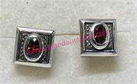 New Sterling silver garnet earrings