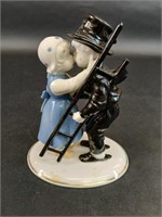 Vintage Dresden Dutch Boy and Girl Kissing