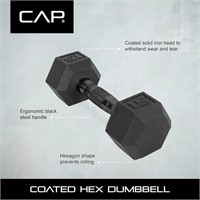 CAP 50 lbs Coated Dumbbell Set | 15LBx2 10LBx2