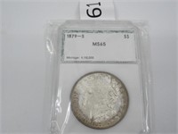1879-S Silver Morgan Dollar Graded MS 65
