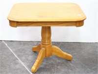 Oak Pedestal End Table