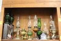 Large Collection of Oil Lamps