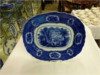 Flow Blue Platter 15 Inches Long