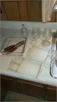 Lot of Clear Kitchen Items and knives