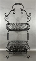 Wrought Iron Two Tier Fruit Stand