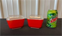 Red Pyrex Refrigerator Dishes