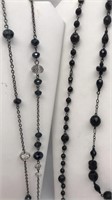 Black And Blues Beaded Necklaces