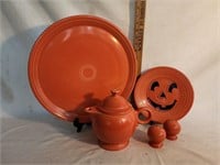 Fiestaware Orange Platter, Halloween  Plate, Tea