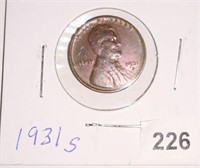 1931S Lincoln Cent, key