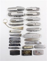 (24) Vintage Stainless Knife Lot Advertising