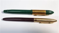 PAIR OF ECLIPSE HOODED KNIGHT FOUNTAIN PENS