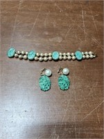 Marvella Bracelette with Matching Clip on Earrings