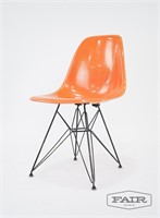 Orange Eames Shell Chair on Eiffel Base