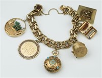 14KYG charm bracelet with 6 charms