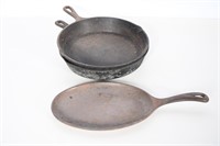 Cast Iron Skillets, Griddle Pan - 3 Total- USA