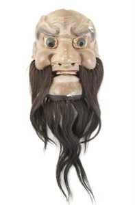 Antique Japanese Ceremonial Bearded Mask