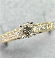 $6000 14K  3.26G Natural Diamond 1.09Ct Ring